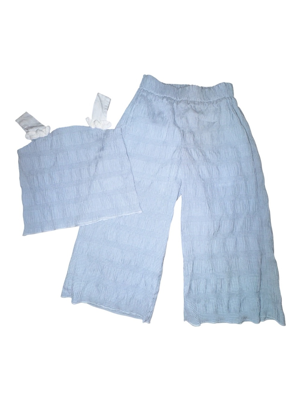 Btween Girl's Light Blue Textured Two-Piece Outfit